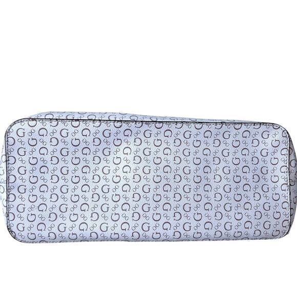 GUESS WHITE & TAN DOUBLE HANDLE HANDBAG SHOULDER PURSE - Picture 11 of 11